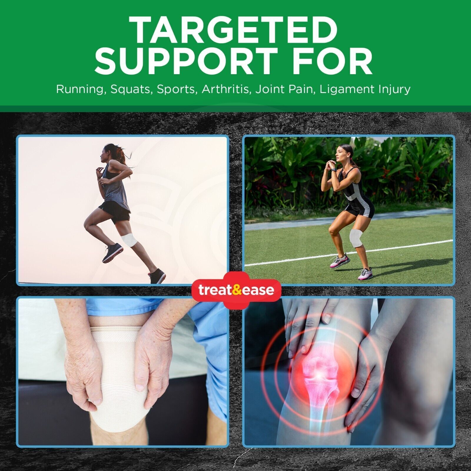 2-4PK Elastic Knee Support Bandage Compression Sleeve Wrap Pair For Pain Relief