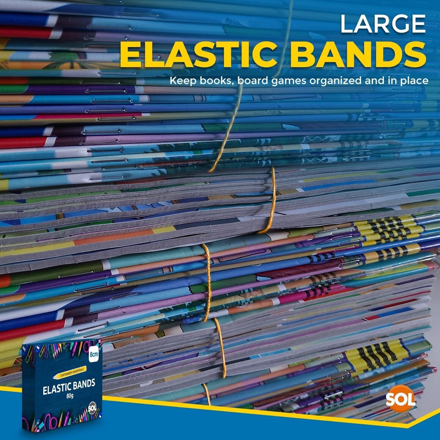 Natural Elastic Rubber Bands Size 18 | Strong Stretchy 80mm x 1.5mm | 215 Pack