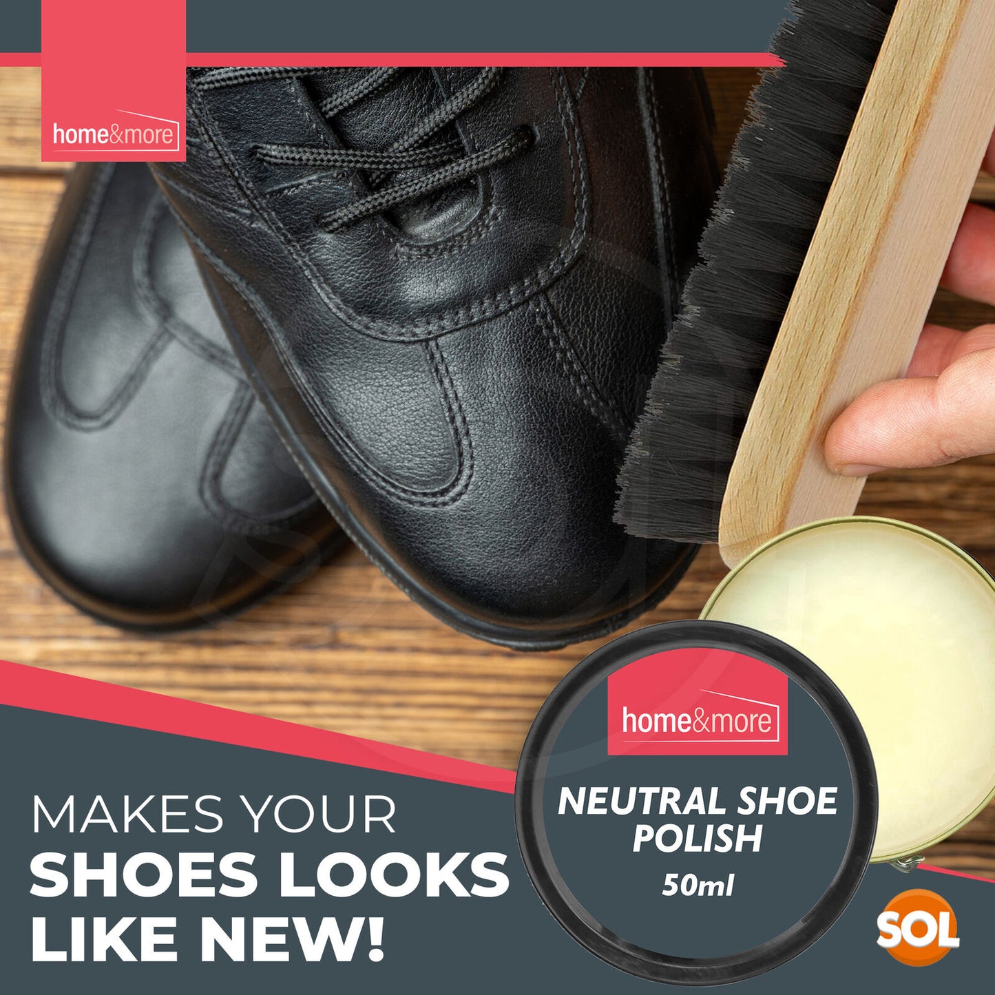 Shoe Brush Set | Leather Shoe Polish Brushes for Black & Brown Shoes | 2 Pack