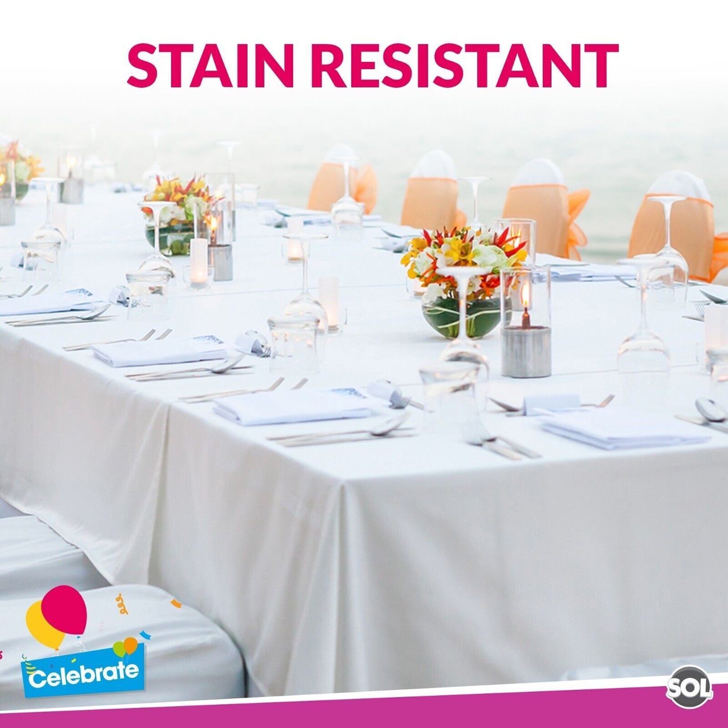 Plastic Table Cloth Covers Rectangular | Party Tableware | 2 Pack