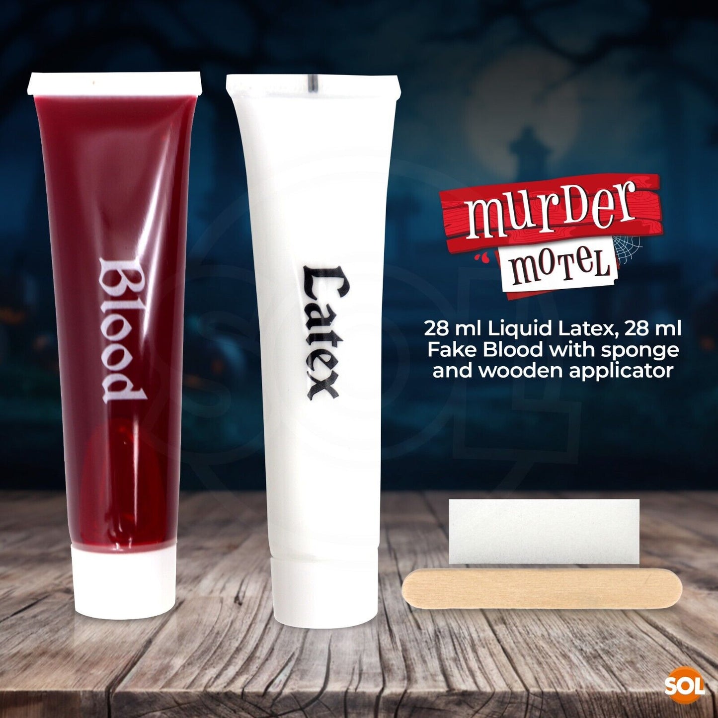 Halloween Make Up Kit Horror Face Paint Set - Fake Blood | White Latex | Sponge