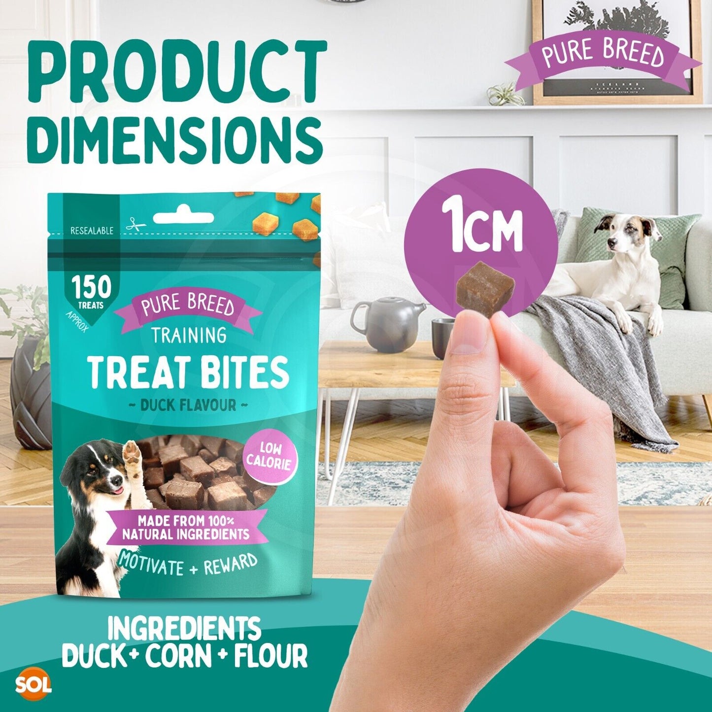Chicken Bites Dog Training Treats Duck & Beef | 100g