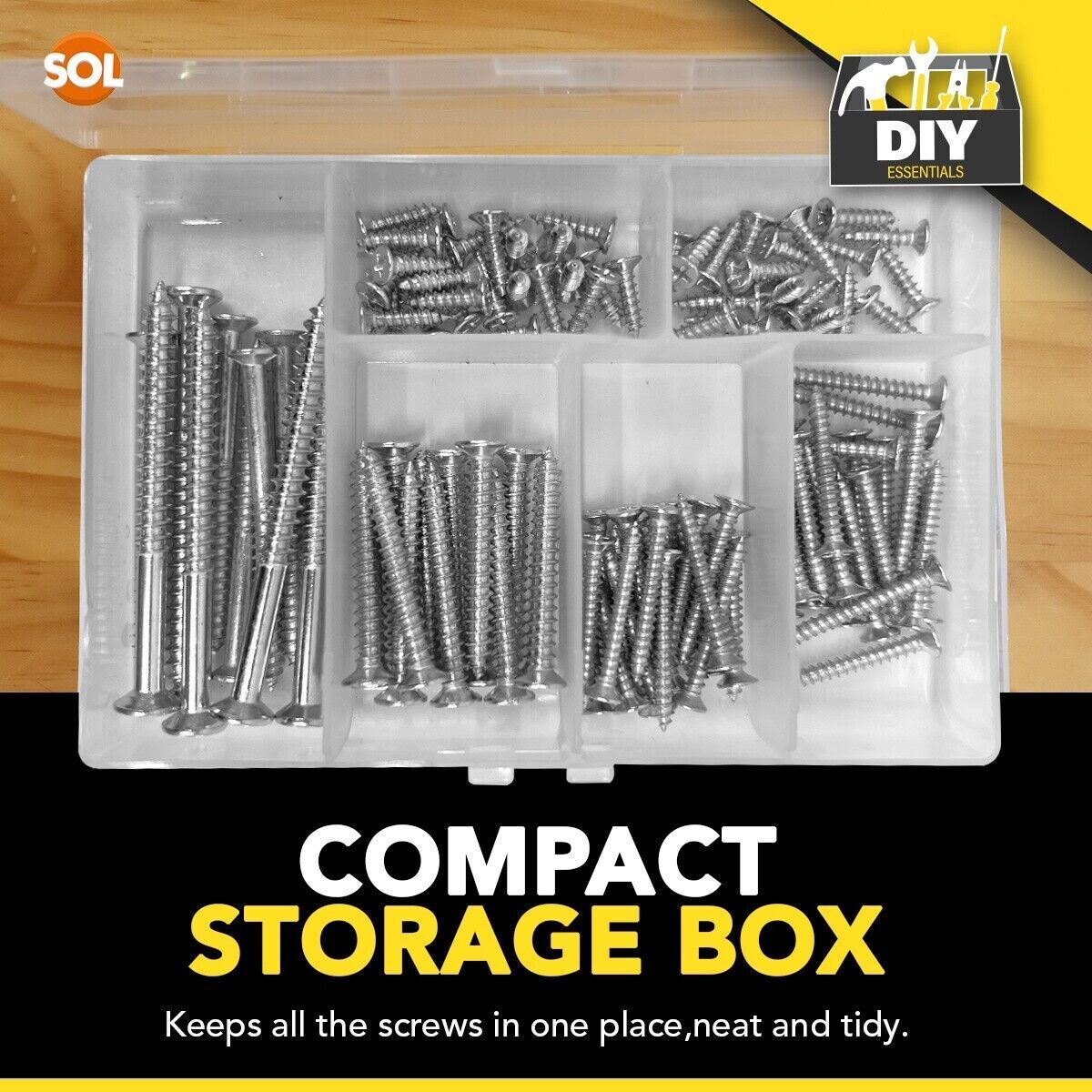 Steel Wood Screws Assorted | DIY, Carpentry & Home | 110 Pack