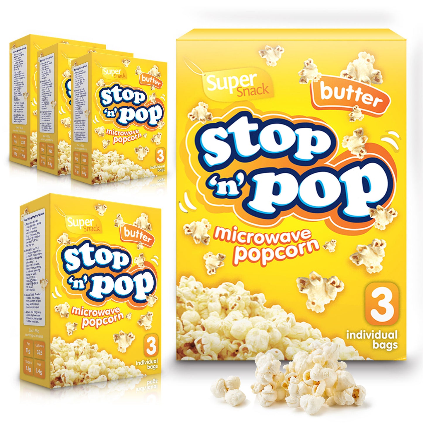 Microwave Popcorn Butter, Salted, Sweet Flavour | 15 Pack