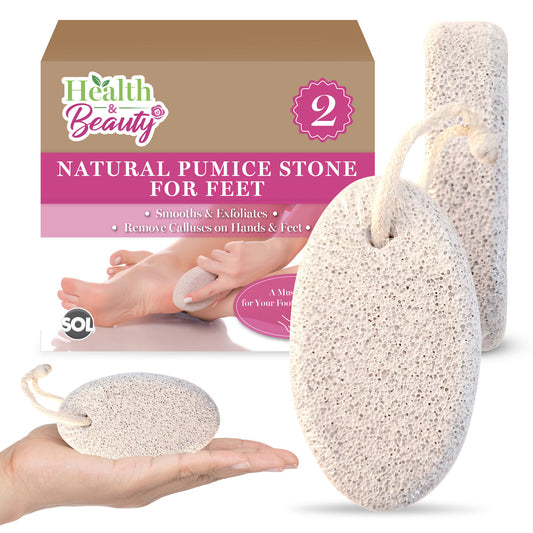 Natural Pumice Stone | Foot Callus Remover Exfoliate Skin | 2 Pack