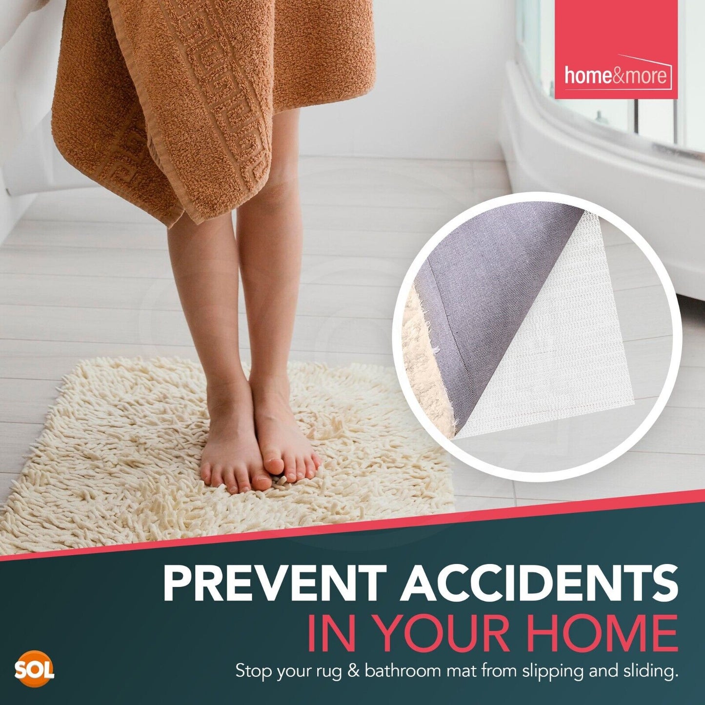 White Anti Slip Mat Roll Grip Multi Purpose Rugs