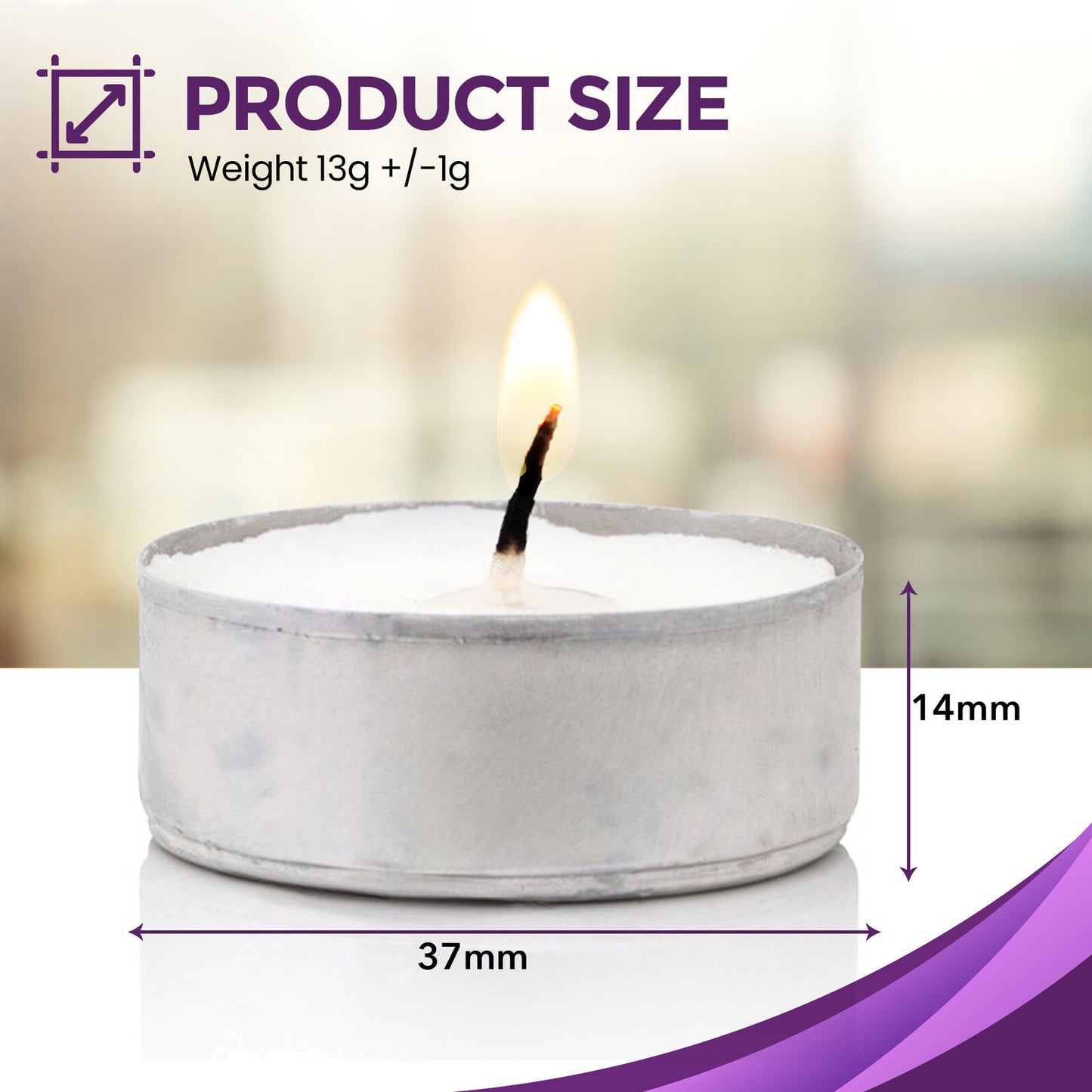 15pk Tea Lights White Unscented Unfragranced Night Candles 3.5 Hour T Tealights