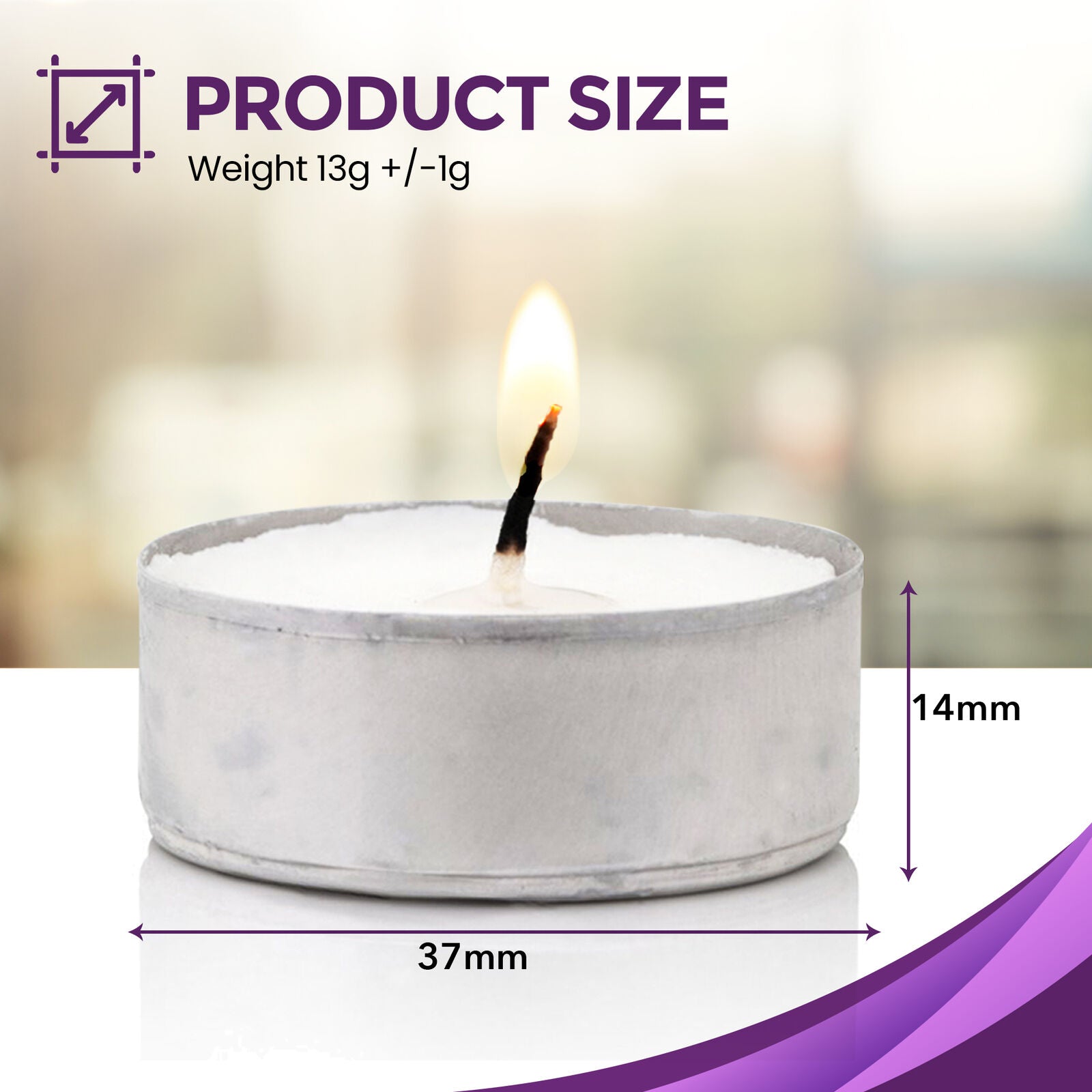 15pk Tea Lights White Unscented Unfragranced Night Candles 3.5 Hour T Tealights