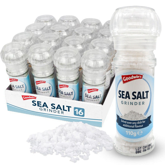 16-48pk Sea Salt Grinder Mill 110g Coarse Spice Manual Seasoning Flavour