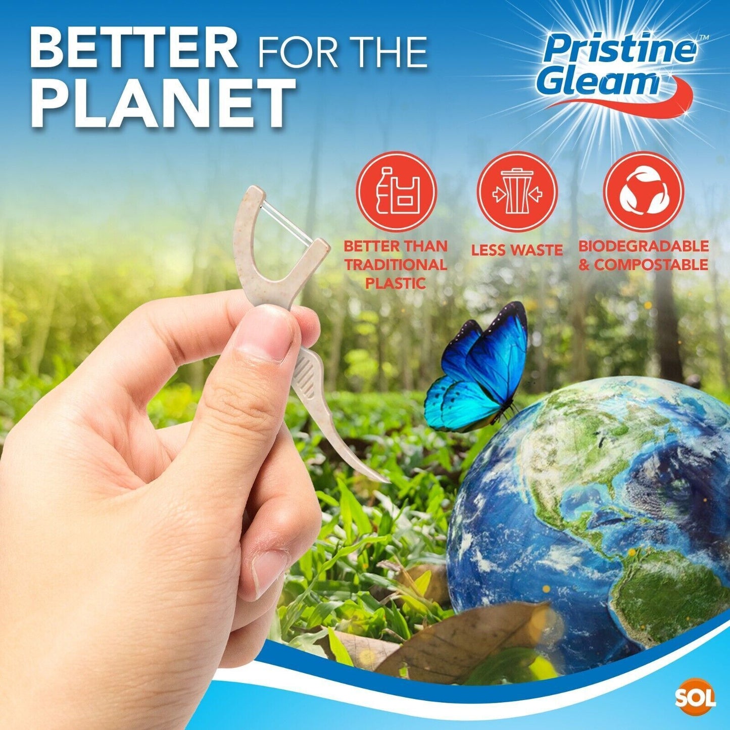 Dental Floss Sticks Corn Starch | Interdental Tooth Picks | 160 Pack