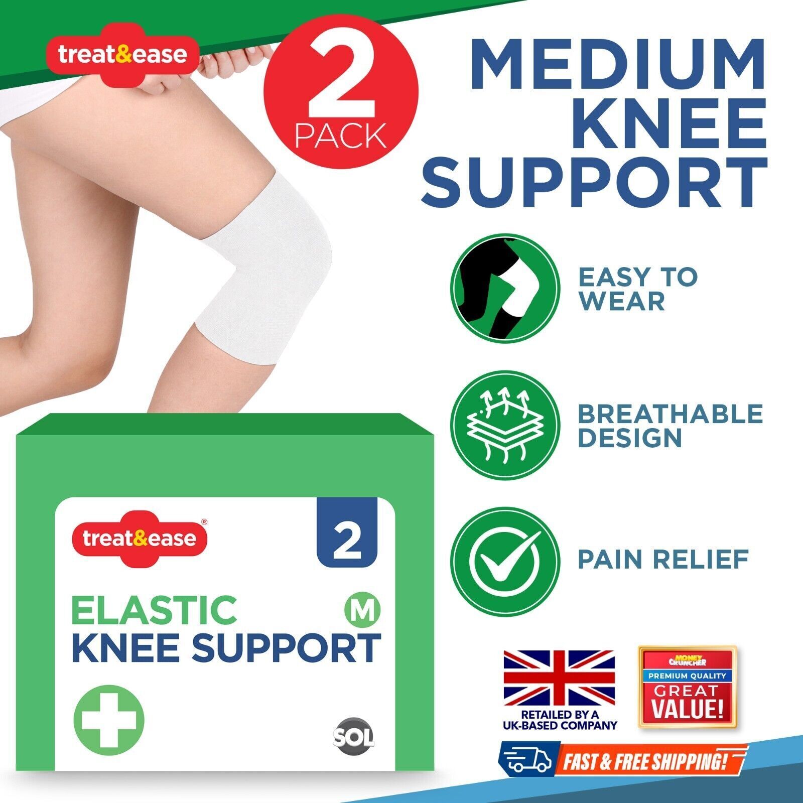 2-4PK Elastic Knee Support Bandage Compression Sleeve Wrap Pair For Pain Relief