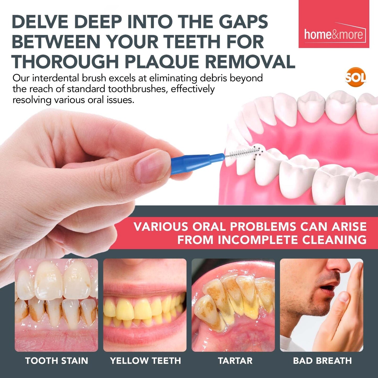 Interdental Brushes Blue & Red | Teeth Cleaning Picks | 180 Pack