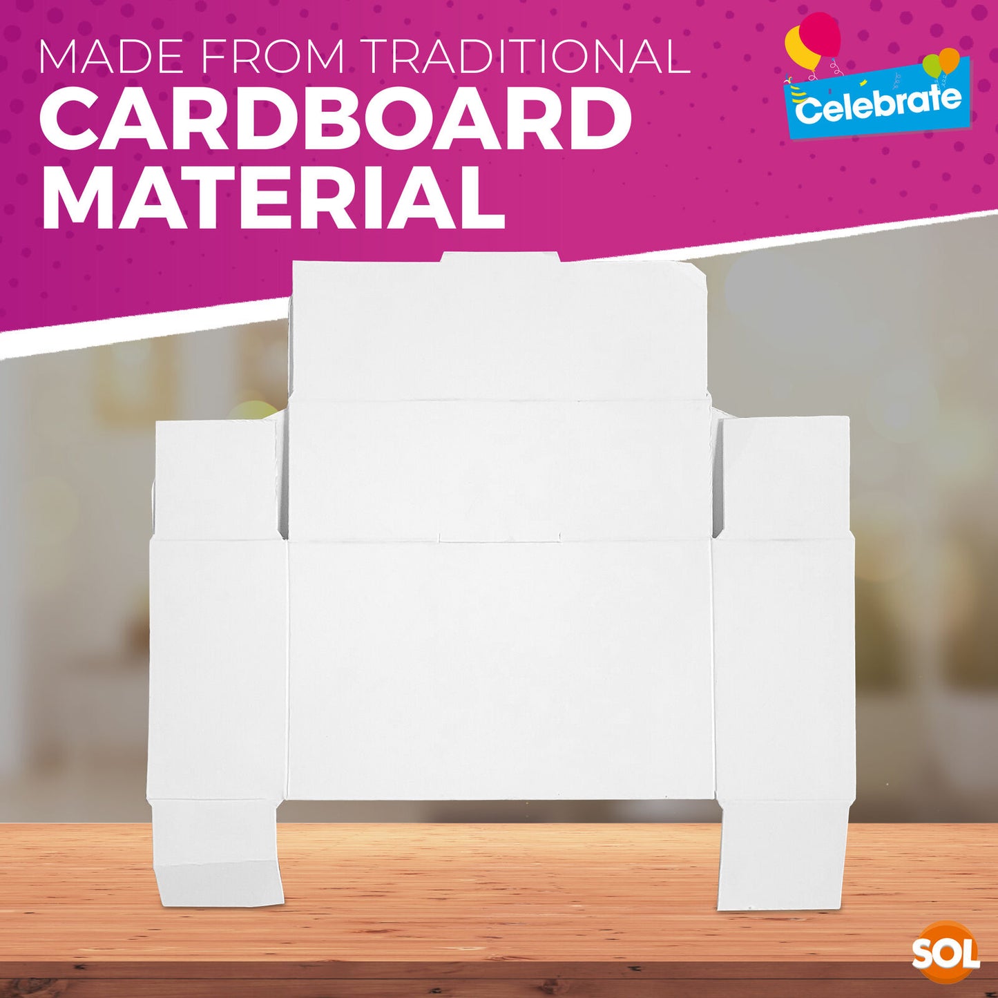 White Single Cake Slice Boxes | Wedding Party Favour | 20 Pack