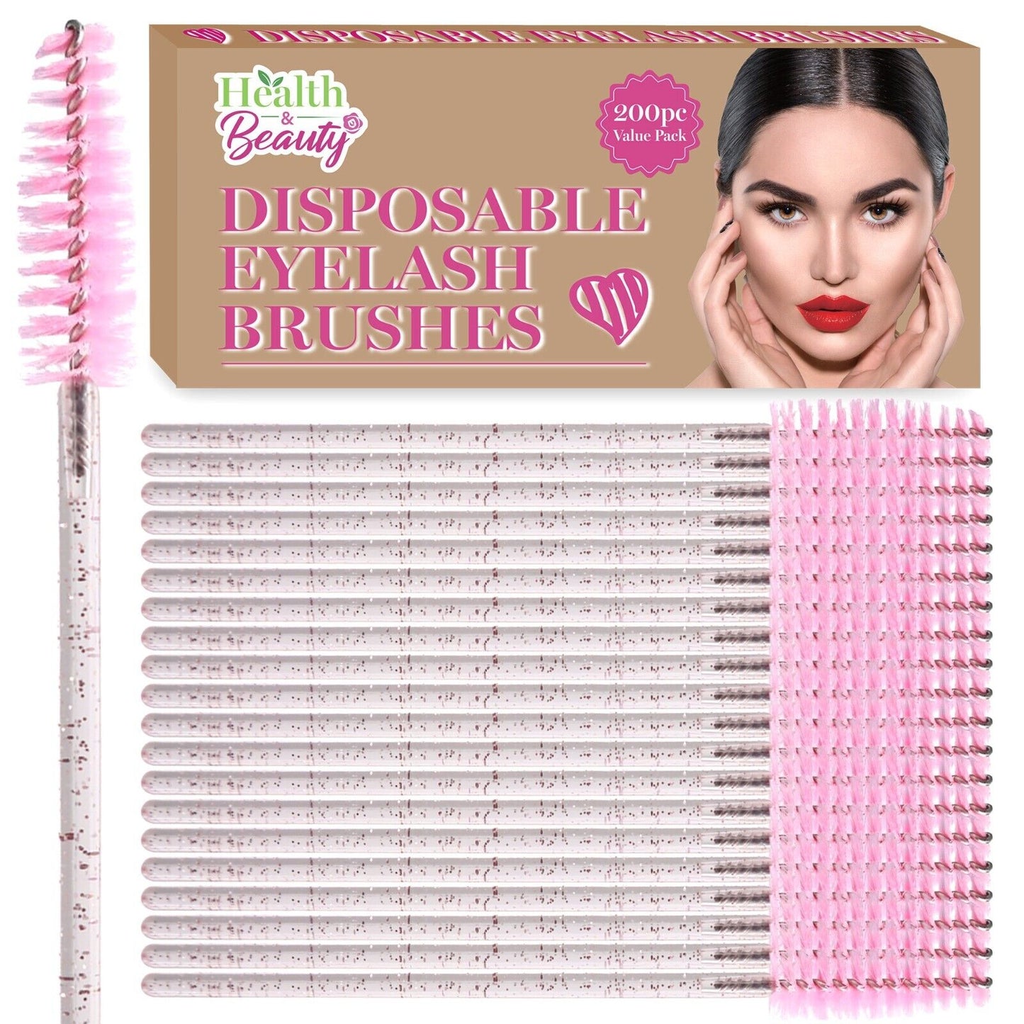 Disposable Mascara Wands Eyelash Brushes Spoolie | 200 Pack