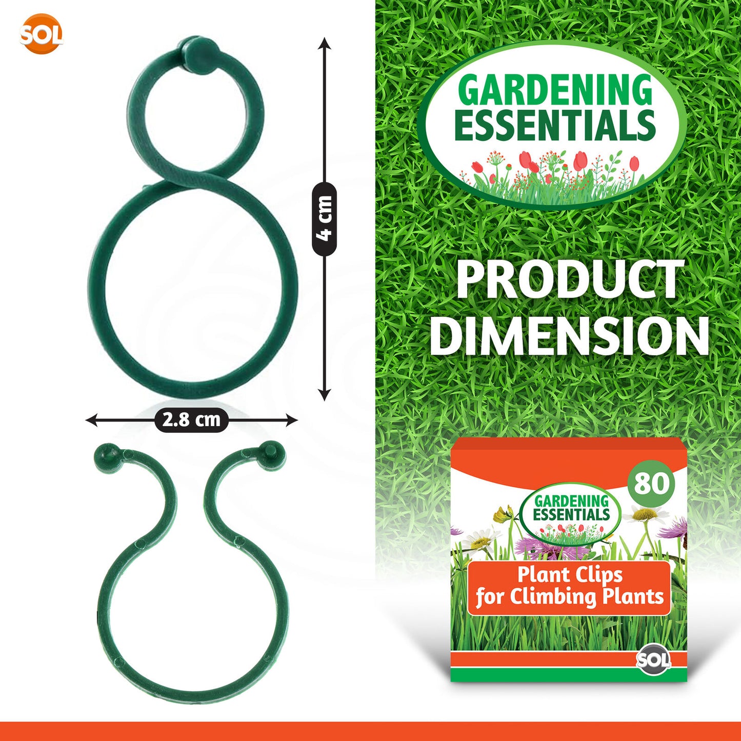 Garden Plant Rings | Flexible Greenhouse Support Clips | 80 Pack