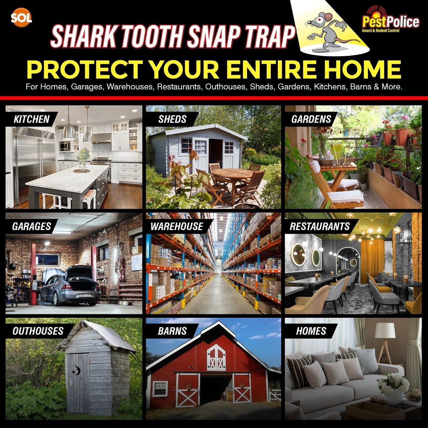 Mouse Traps Heavy Duty Mice Snap Catcher Rodent Reusable | 6 Pack