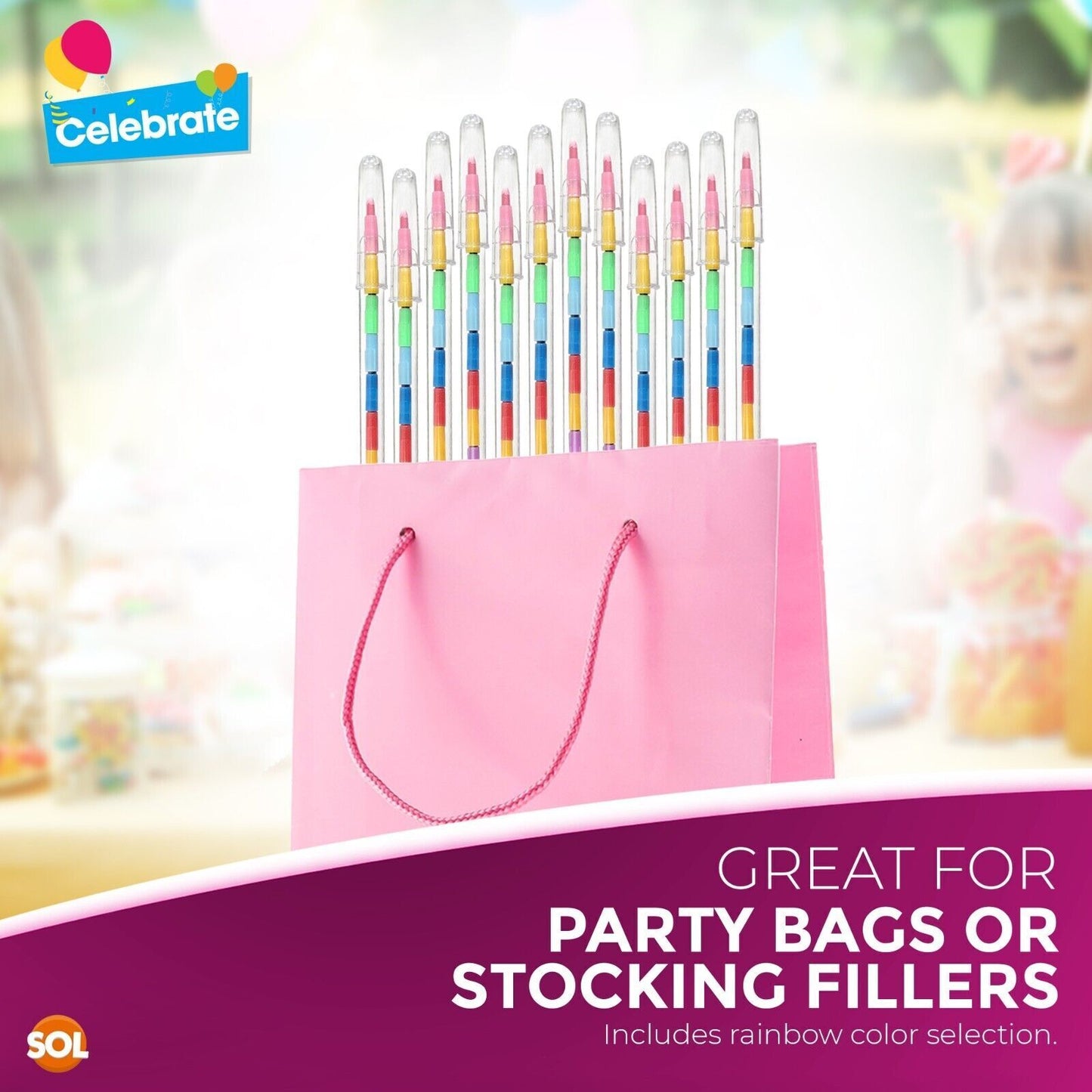 Swap Point Crayons | Stacker Swop Pencils Kids Party Favours | 12 Pack