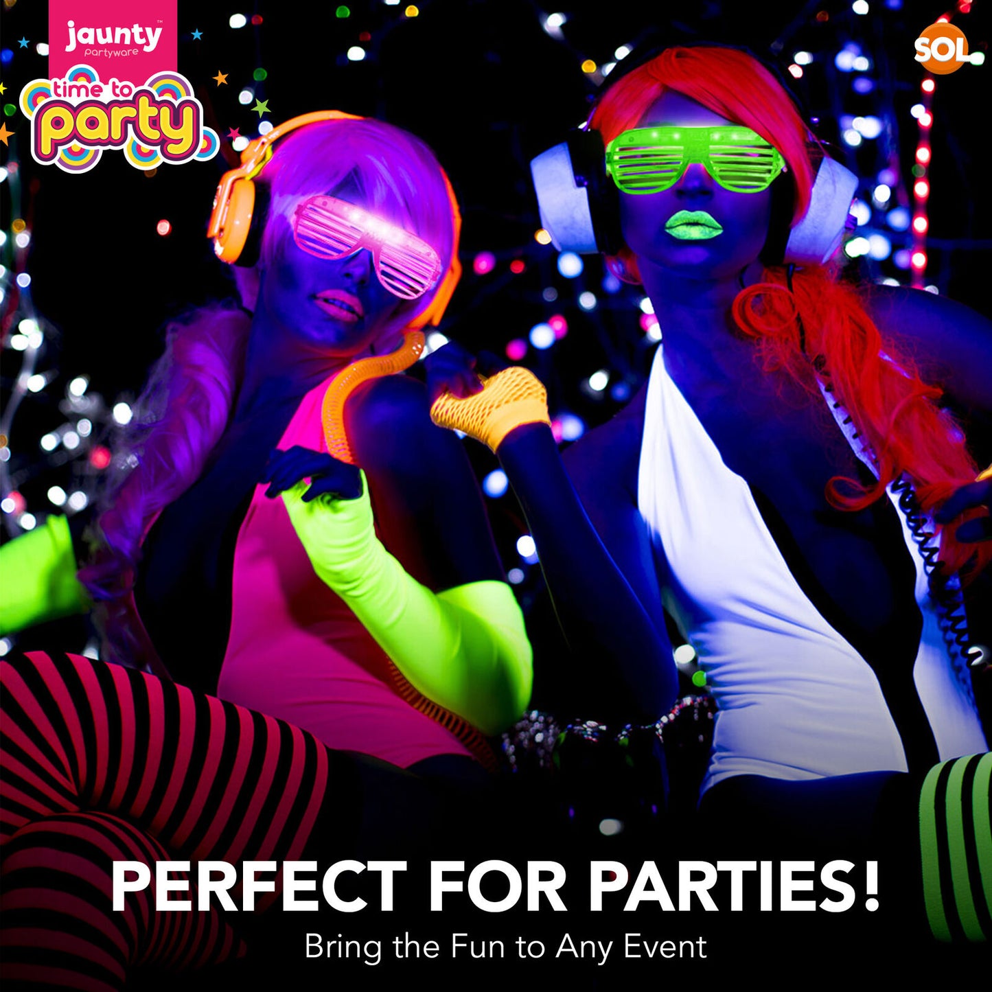 6-24 Flashing Party Glasses | LED Light Up Glow Neon Shutter Shades Disco Rave