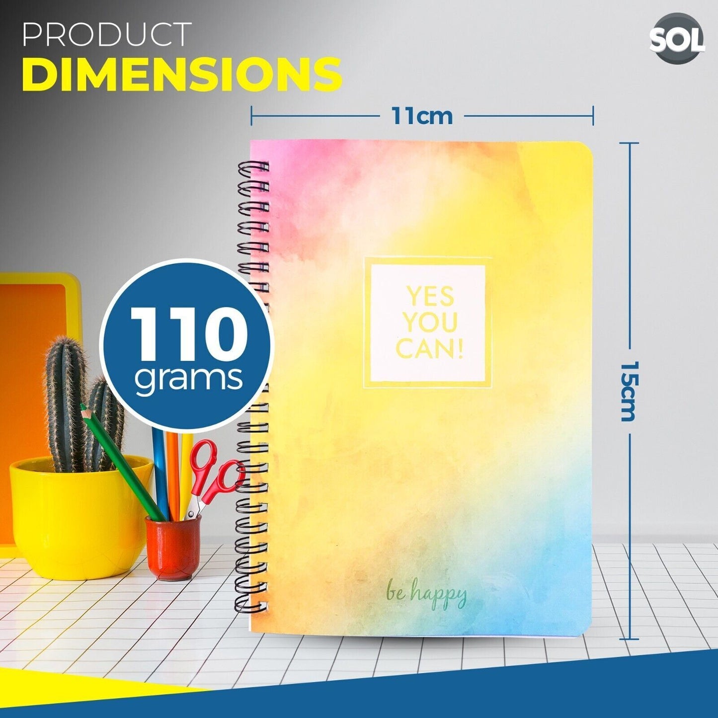 A5 Notebook Spiral Bound Ruled Lined Notepad | 128 Pages School Note Pad