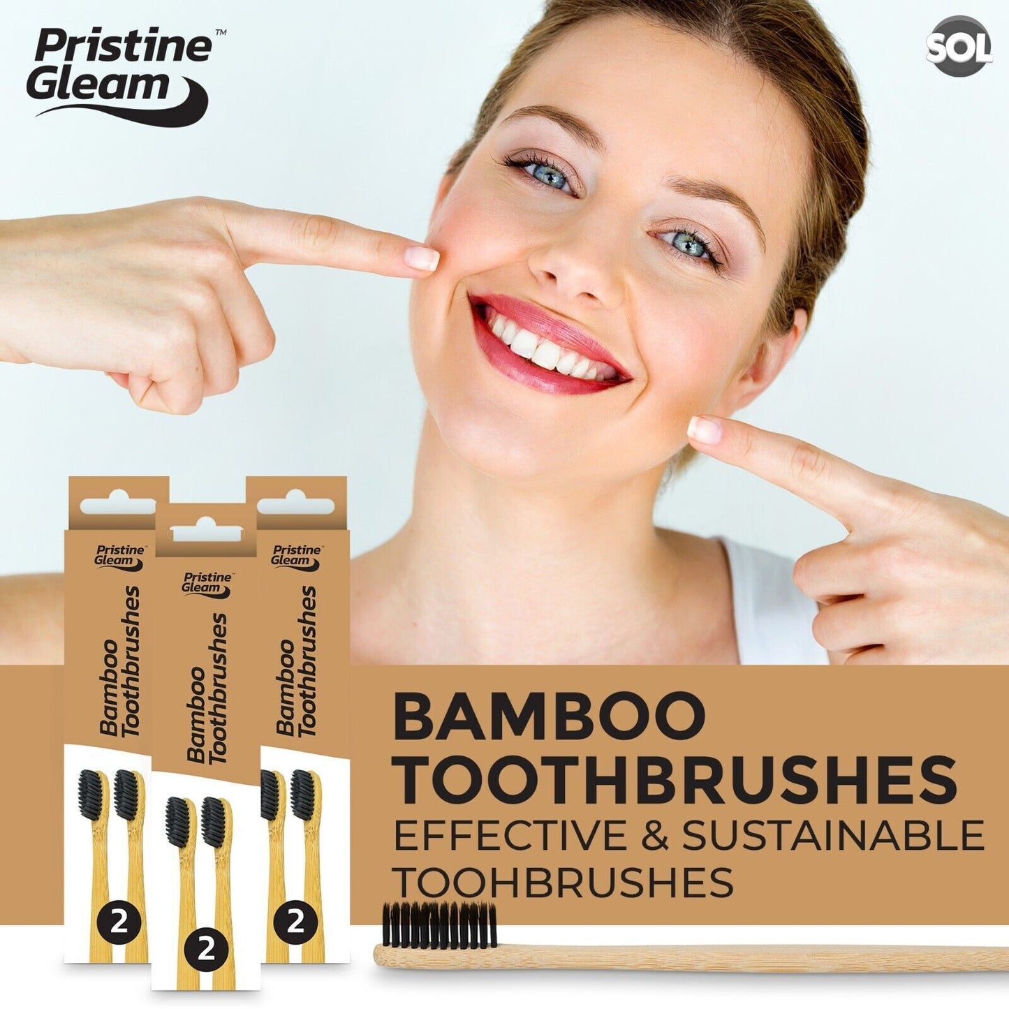 2-12pk Bamboo Toothbrush Multipack | Medium Biodegradable Eco Friendly Bristles