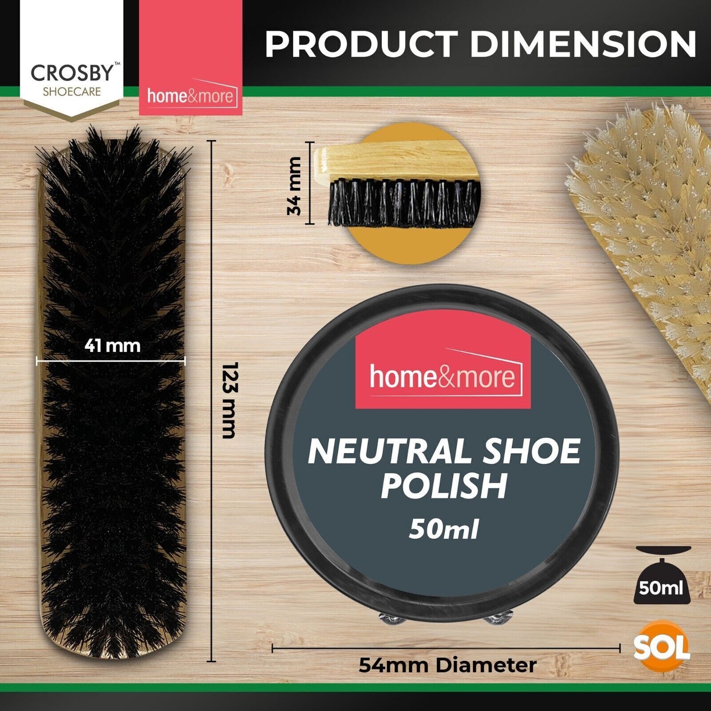 Shoe Brush Set | Leather Shoe Polish Brushes for Black & Brown Shoes | 2 Pack