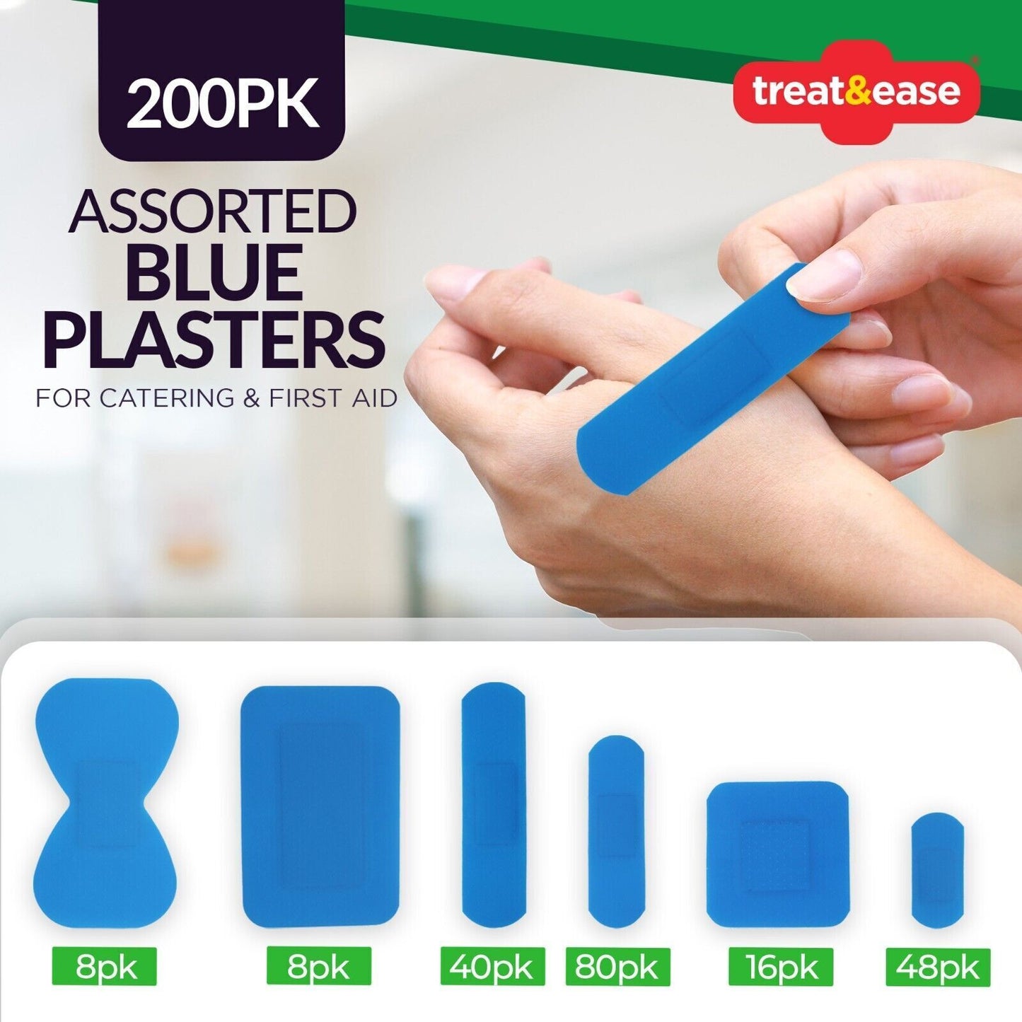 Blue Plasters Catering | Breathable First Aid | 200 Pack