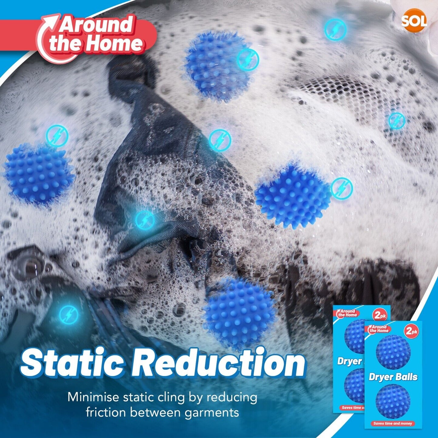 Reusable Tumble Dryer Balls Laundry Machine Clothes Softener | 4 Pack