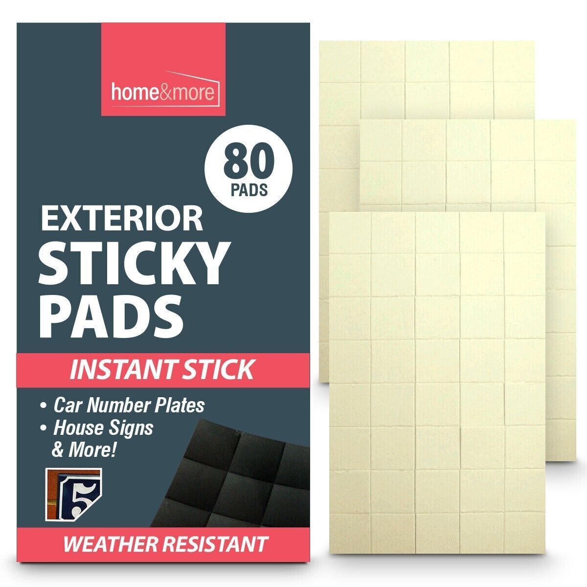 80-320 Exterior Sticky Pads | Strong Double Sided Self Adhesive Outdoor Mounting