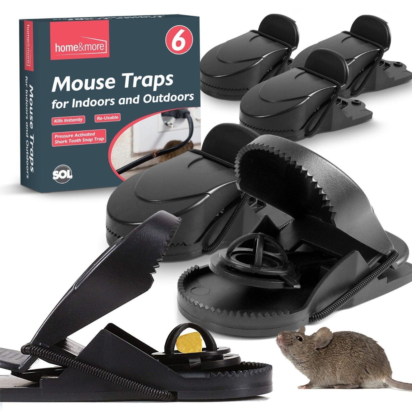 Mouse Traps | Heavy Duty Reusable Rodent Catcher | 12 Pack