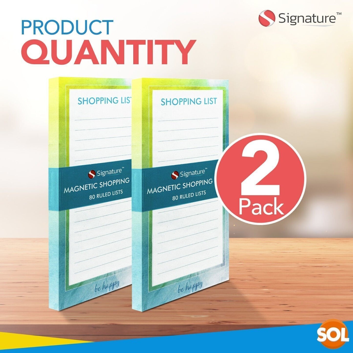 Magnetic Shopping List Pads | Fridge Notepads with Magnet | 2 Pack