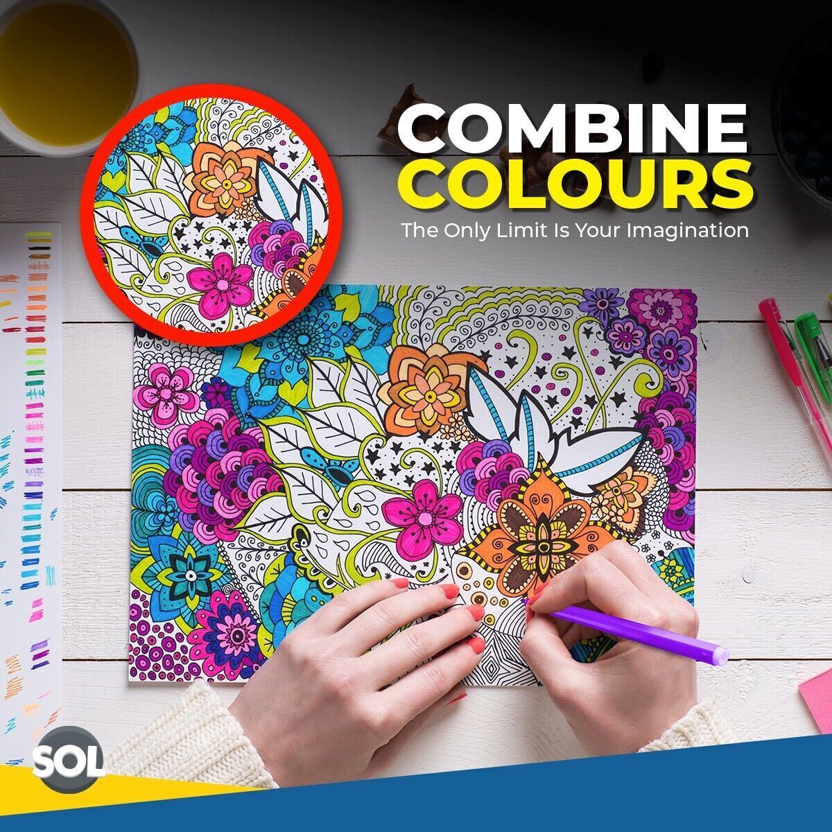 Felt Tip Pens Set | Fine Fibre Drawing Markers | 25 Pack