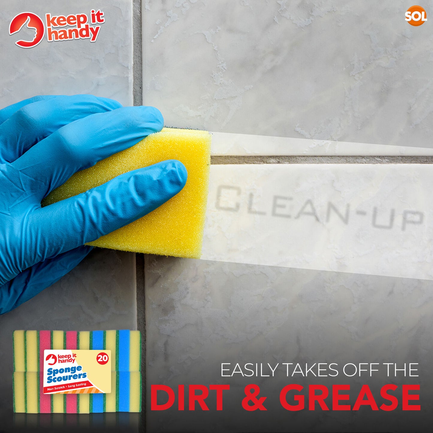 Sponge Scourers Washing Up Dish Pads Kitchen Cleaning | 20 Pack