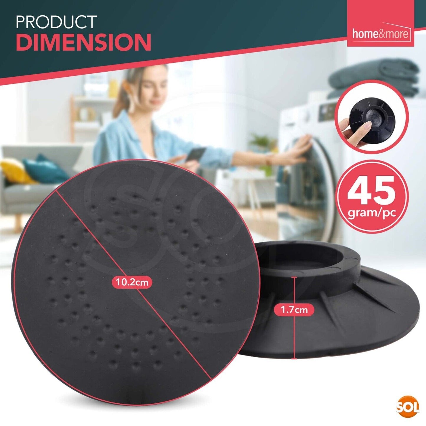 Anti Vibration Washing Machine Feet Pads | 4 Pack
