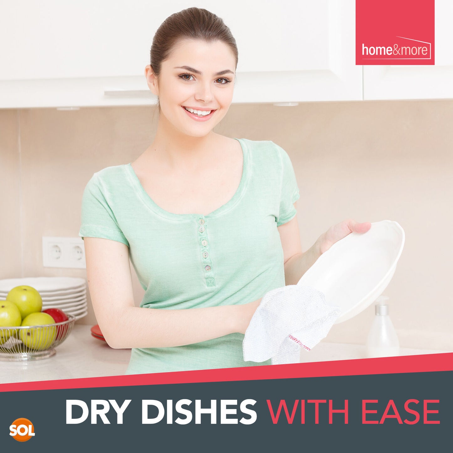 White Cotton Dish Cloths | Absorbent Cleaning Towels | 10 Pack