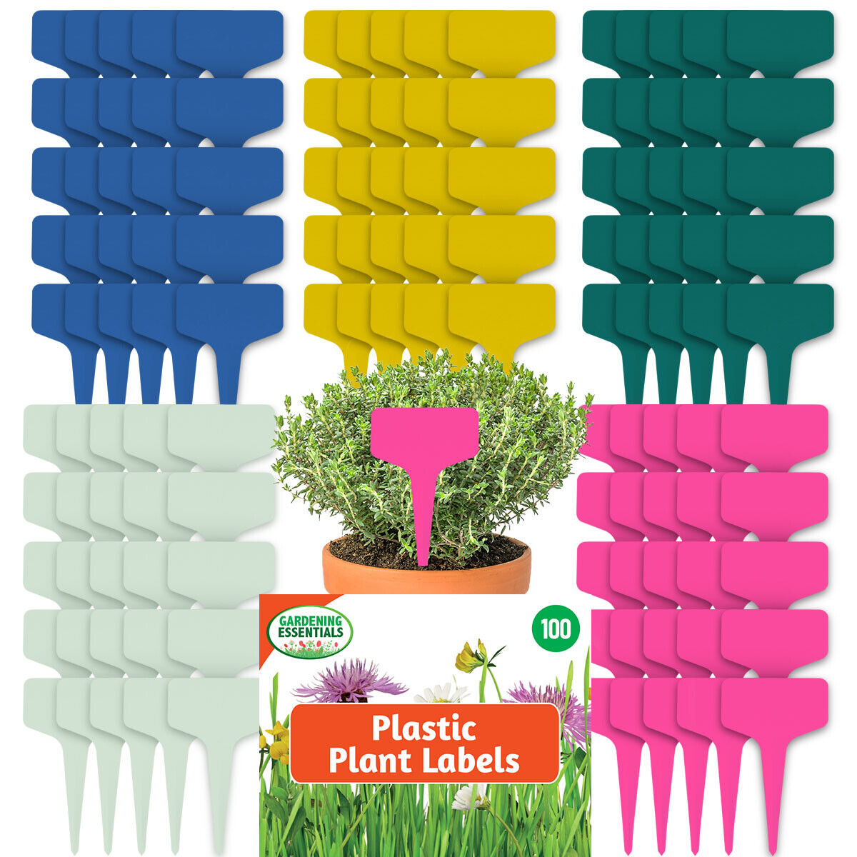 100-300pk Plastic Plant Labels T Type Waterproof Garden Markers Herb Name Tags