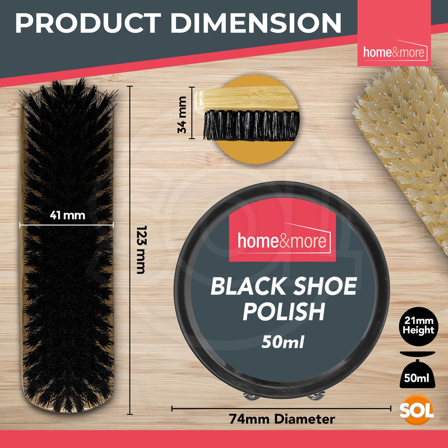 Shoe Brush Set | Leather Shoe Polish Brushes for Black & Brown Shoes | 2 Pack