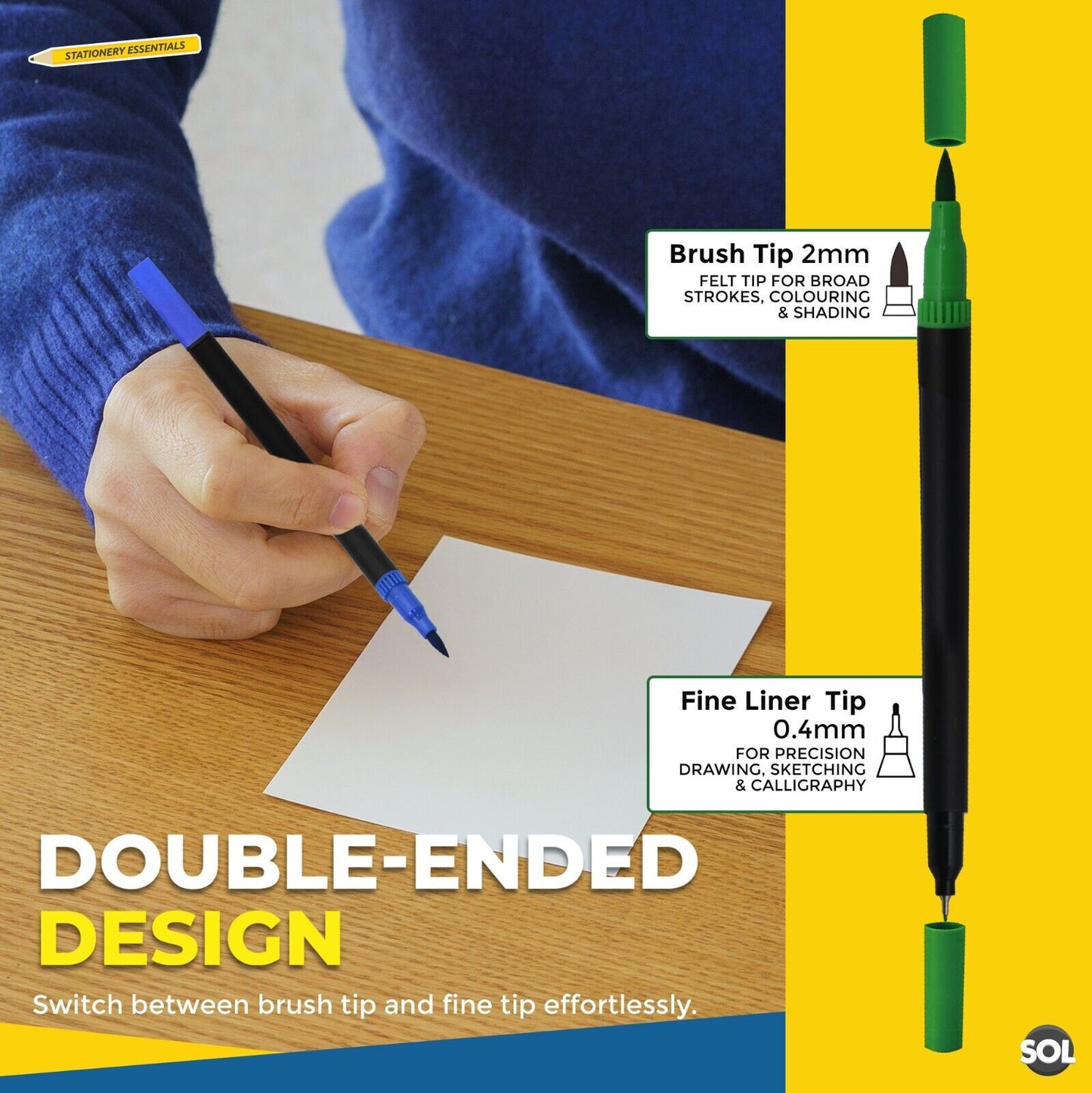 Dual Tip Brush Pens Watercolour Colouring Set | 36 Pack