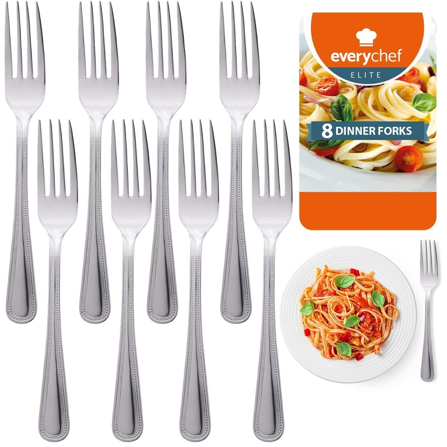 Stainless Steel Dinner Forks Cutlery Set | Kitchen Dining | 4 Pack