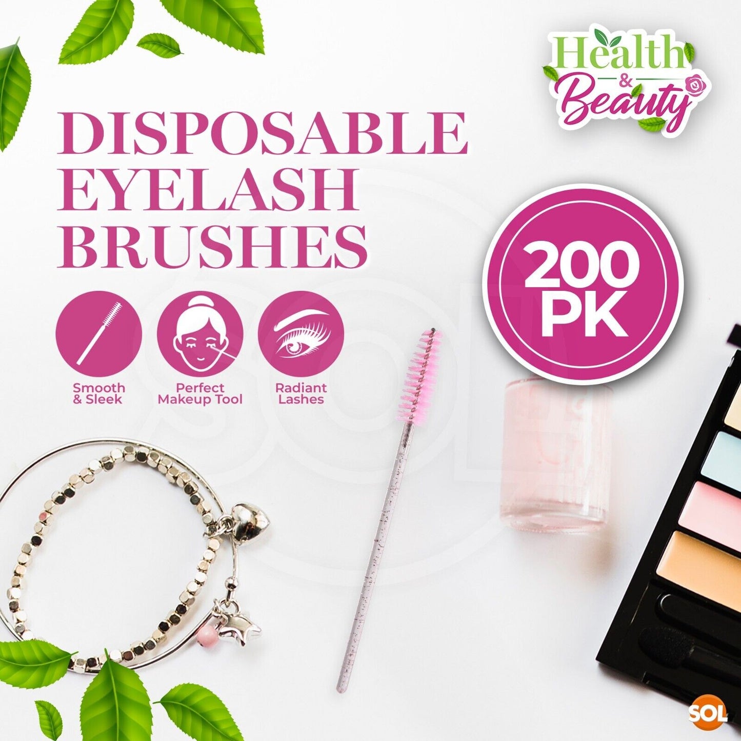 Disposable Mascara Wands Eyelash Brushes Spoolie | 200 Pack