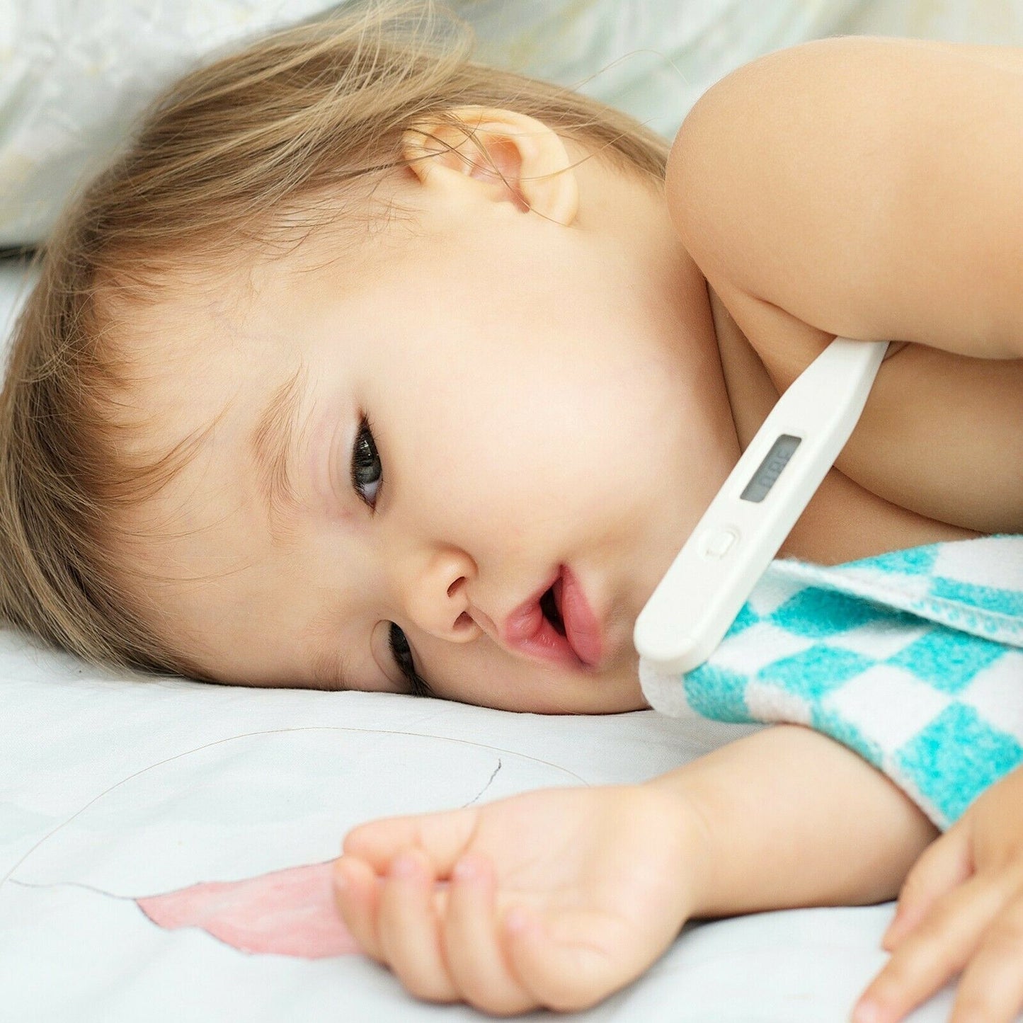 2pk Digital Thermometer Medical LCD Audible Alarm Baby Adult Oral Ear Body Fever