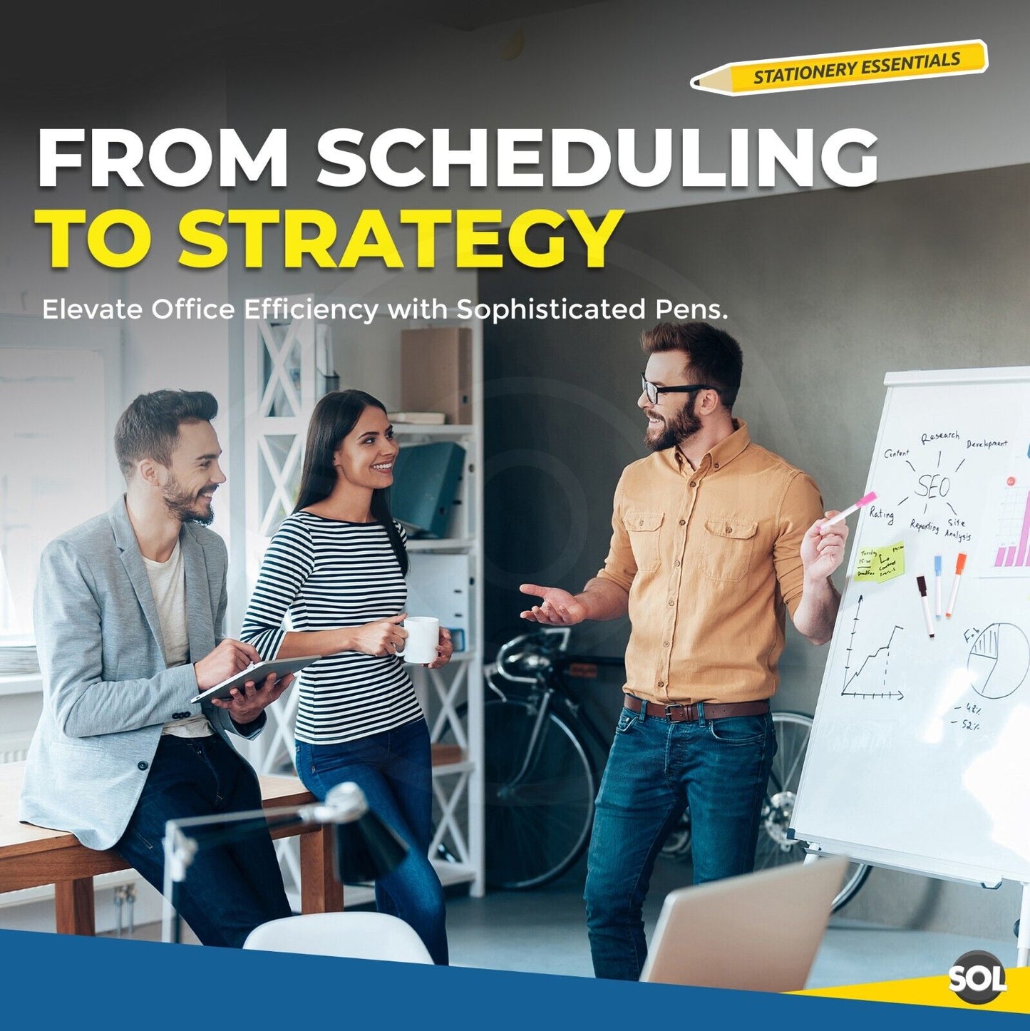 Whiteboard Pens & Eraser Magnetic Dry Wipe | White Board Markers | 9 Pack