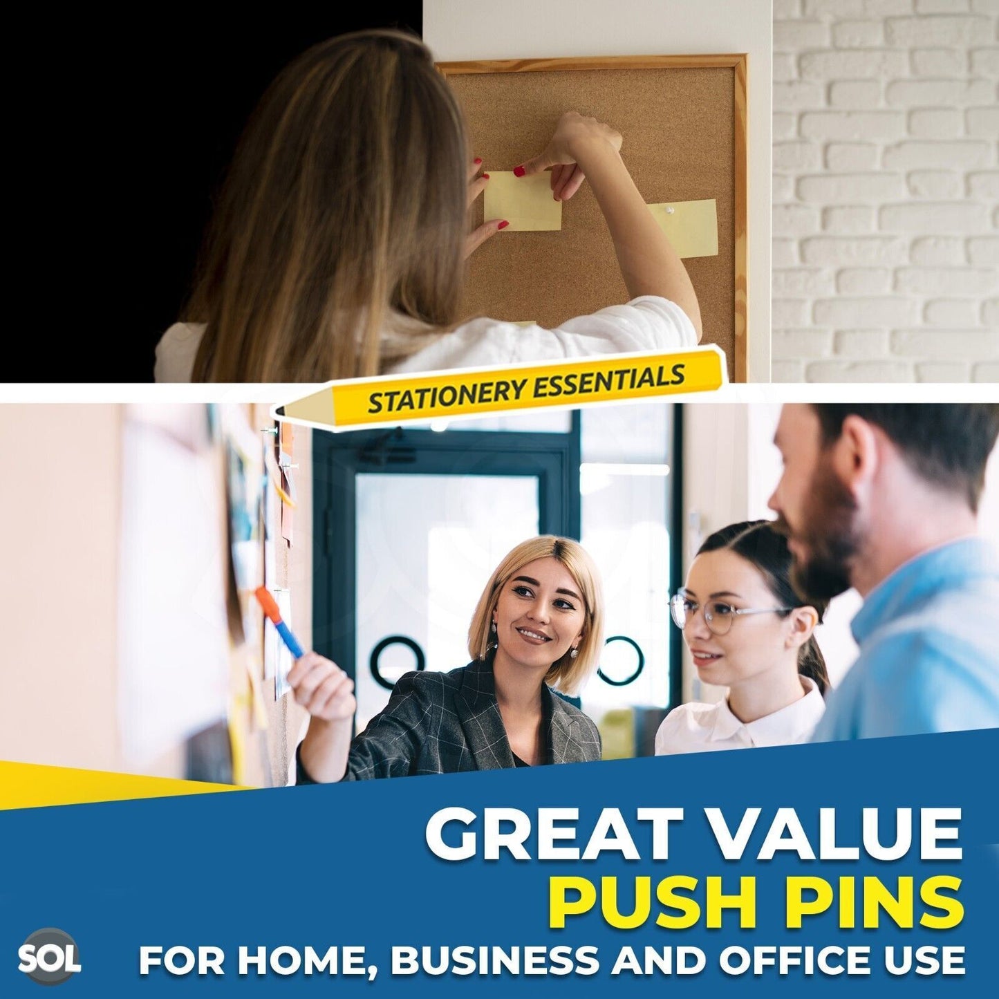 Clear Push Pins for Corkboard 220 Pack – Notice Thumb Tacks