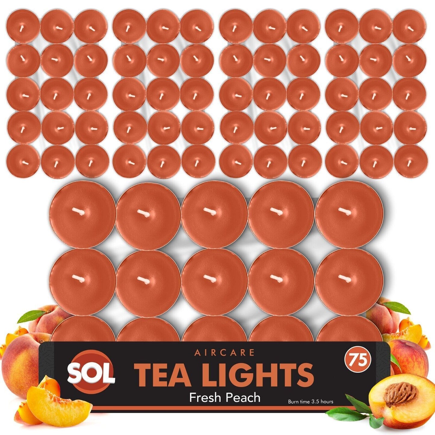 Scented Tea Light Candles | 4 Hour Burn Fragrance | 75 Pack
