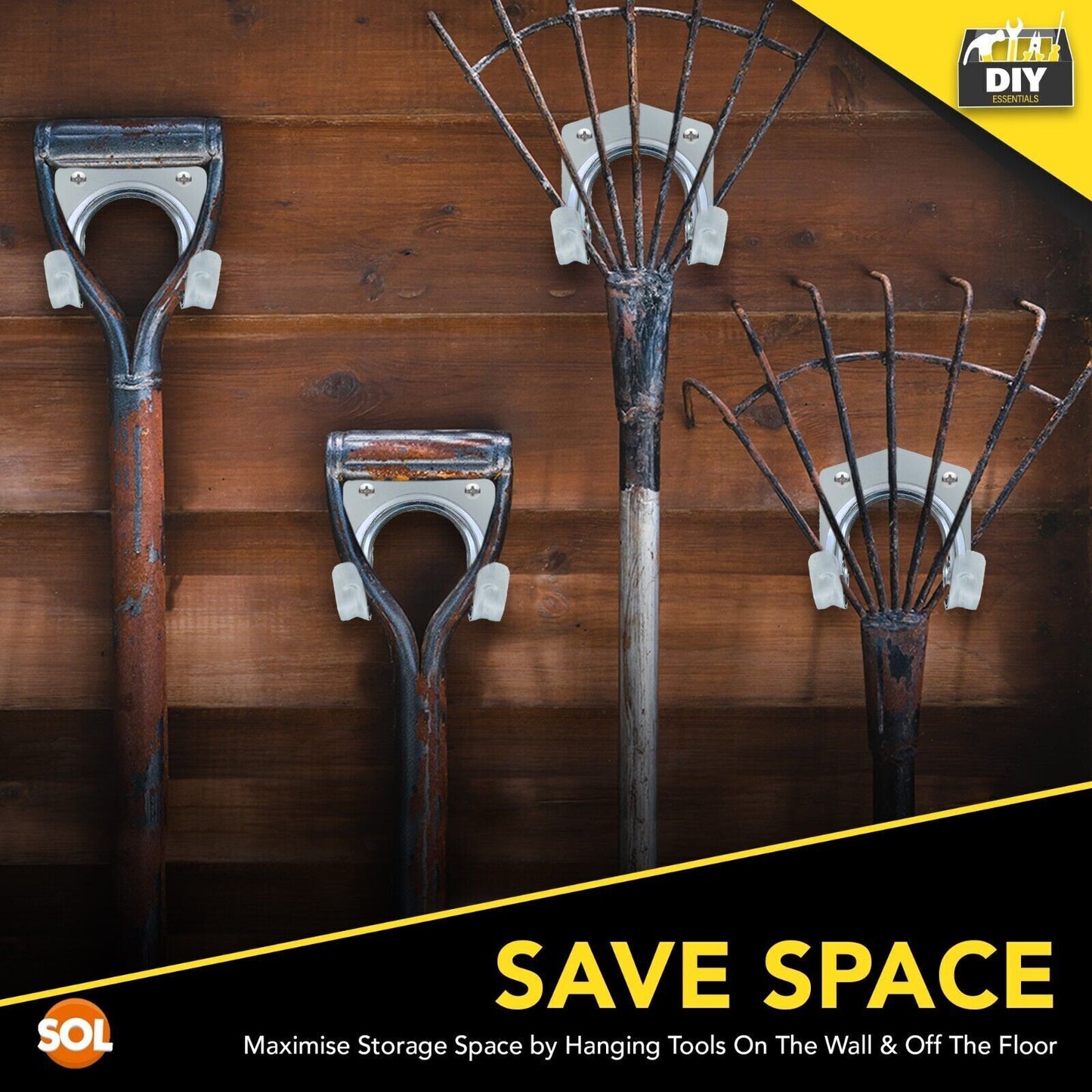 Tool Hooks & Screws | Garage Wall Bike Storage | 30 Pack