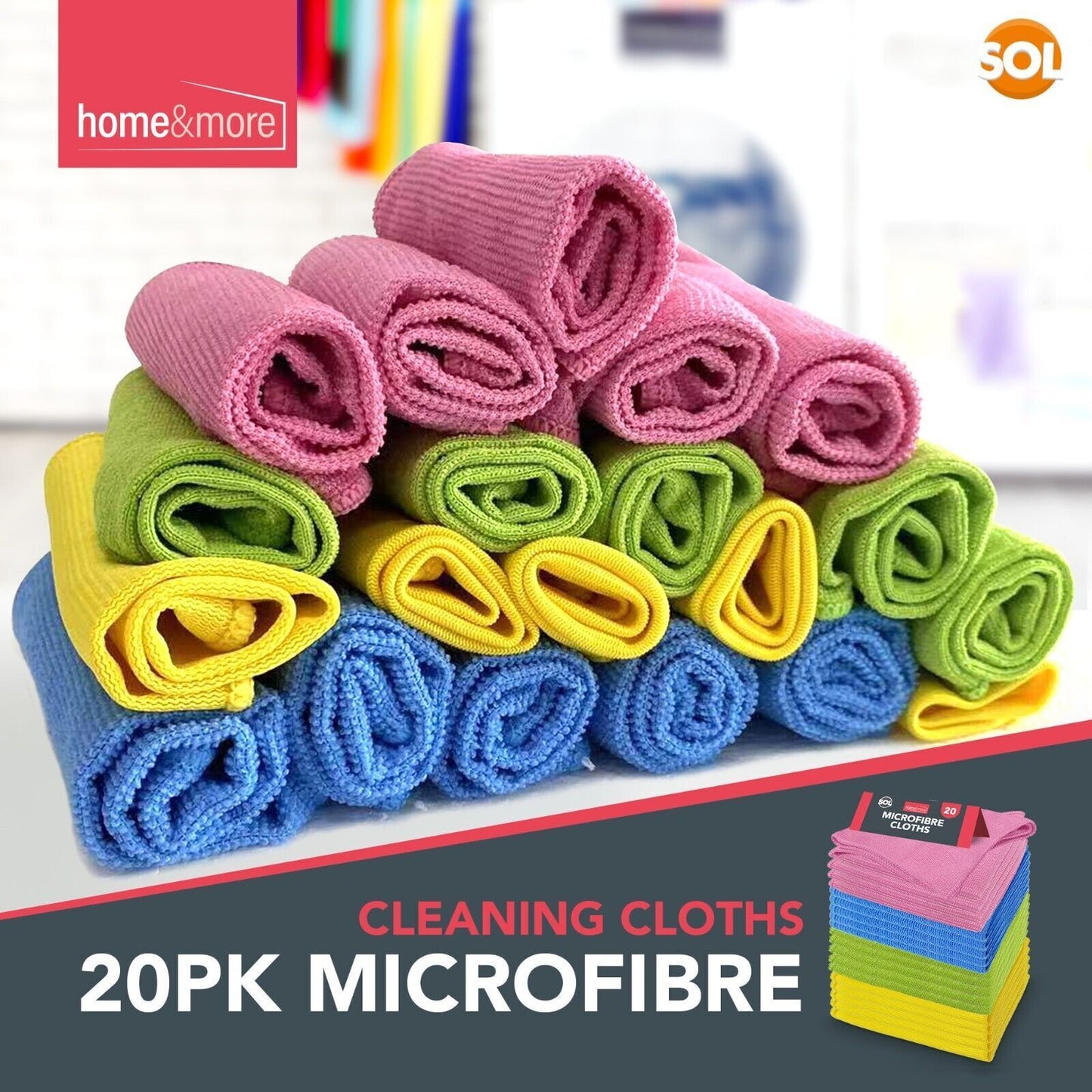 20-60pk Microfiber Cleaning Cloths Lint Free Microfibre Kitchen Polishing Towel
