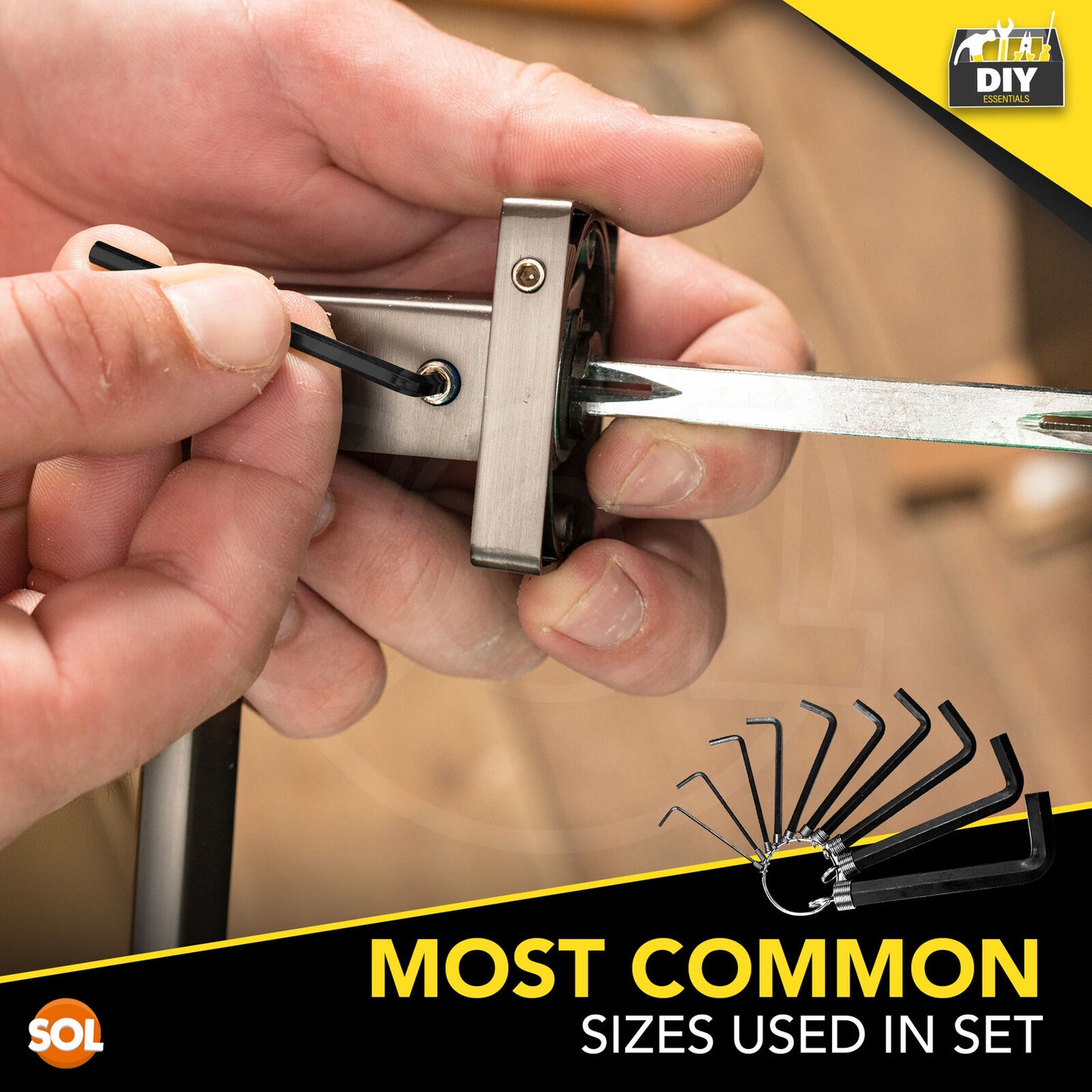 Hex Key Set Allen Wrenches 2-8mm with Keyring Holder | 9 Piece