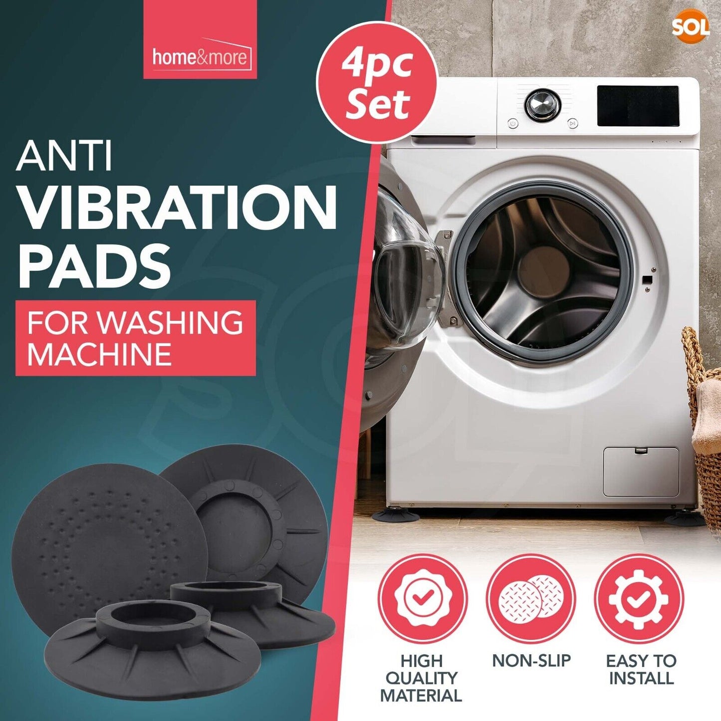 Anti Vibration Washing Machine Feet Pads | 4 Pack