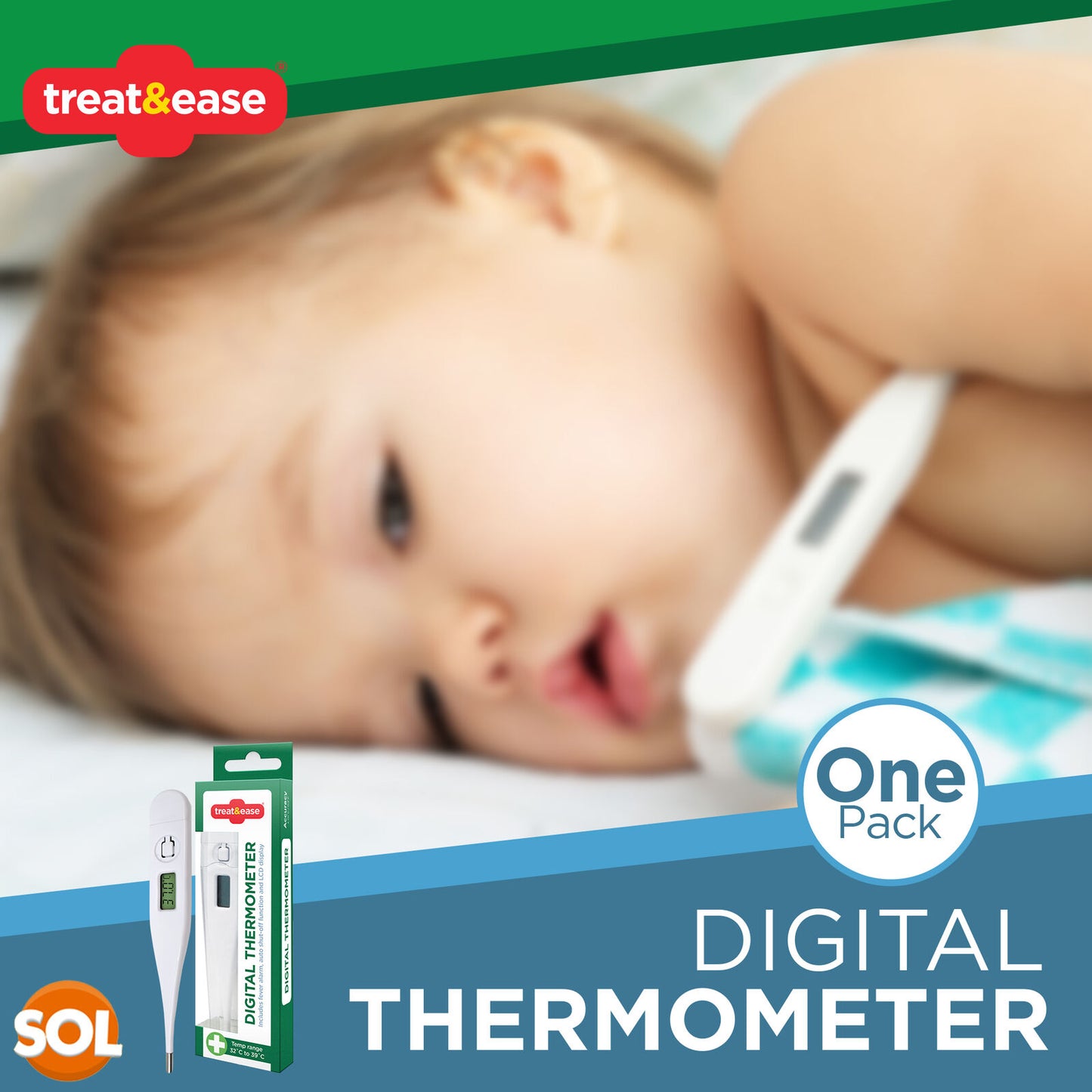 Digital Thermometer Medical LCD Audible Alarm Baby Adult Oral Ear Body Arm Fever