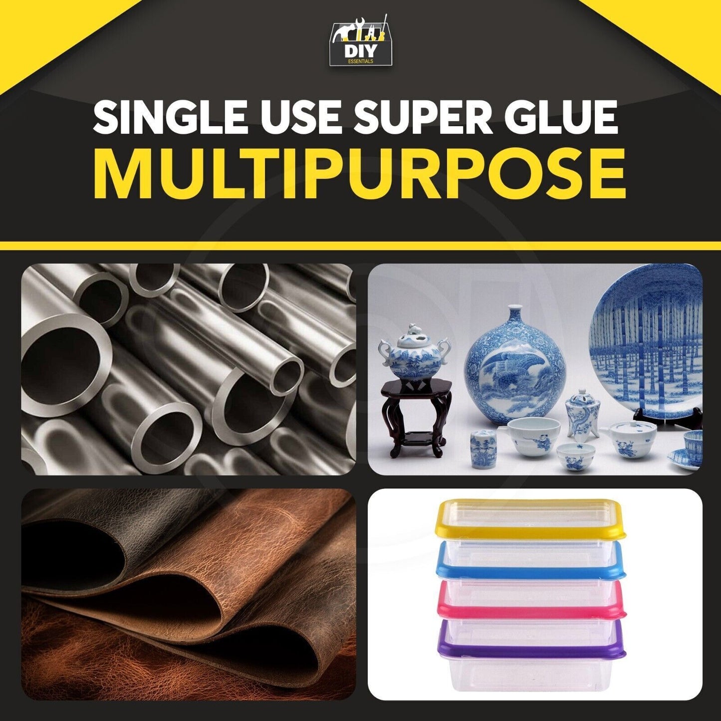 Super Glue | Extra Strong Adhesive for Plastic & Wood | 48 Pack
