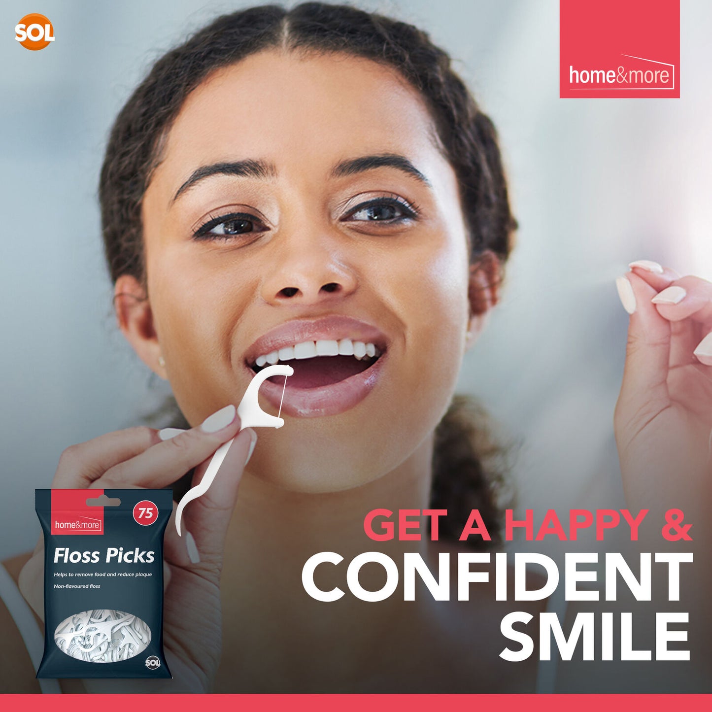 Dental Floss Sticks | Interdental Tooth Picks Plaque Care | 75 Pack